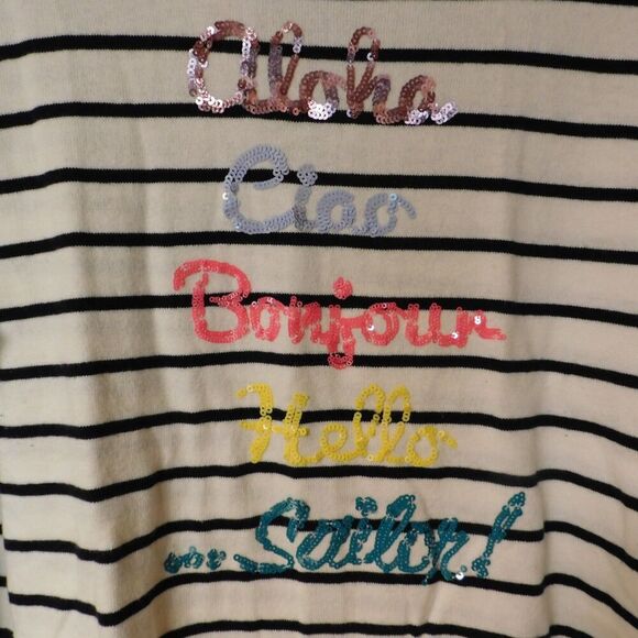 Talbots Getaway Bonjour Aloha Sweater Womens XL Sequin Embellished Button Back - Picture 3 of 8